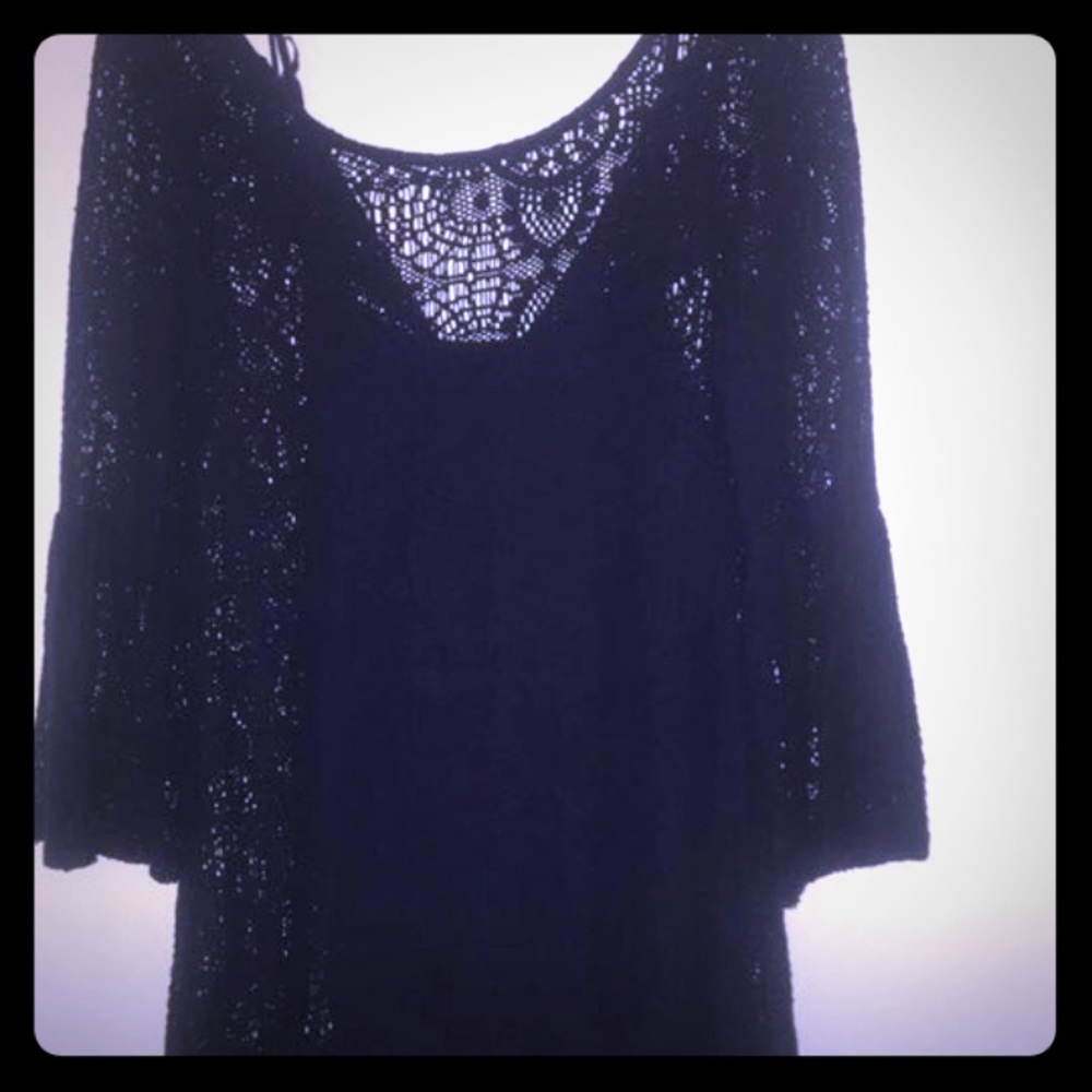 Navy lace dress with slip underneath